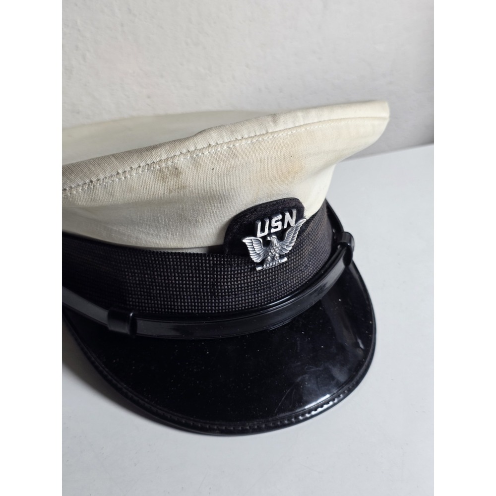 Vintage U.S. Navy (USN) Enlisted Man's Combination Visor Hat BANCROFT